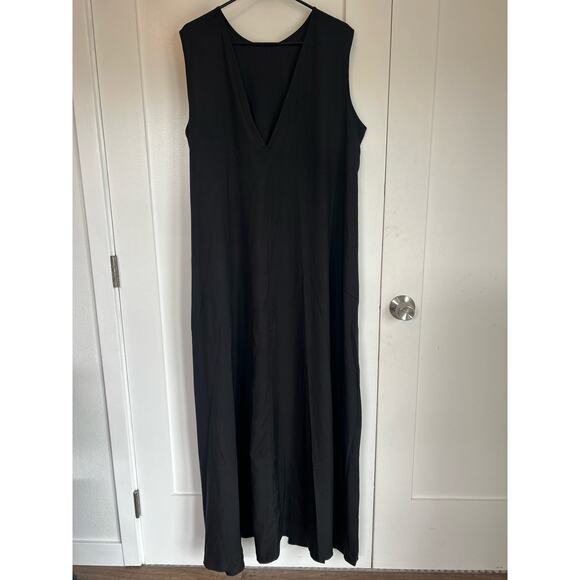 C.O.Z.Y Black Maxi A Line Shift Floor Length Dress Womens sz L - Picture 3 of 9